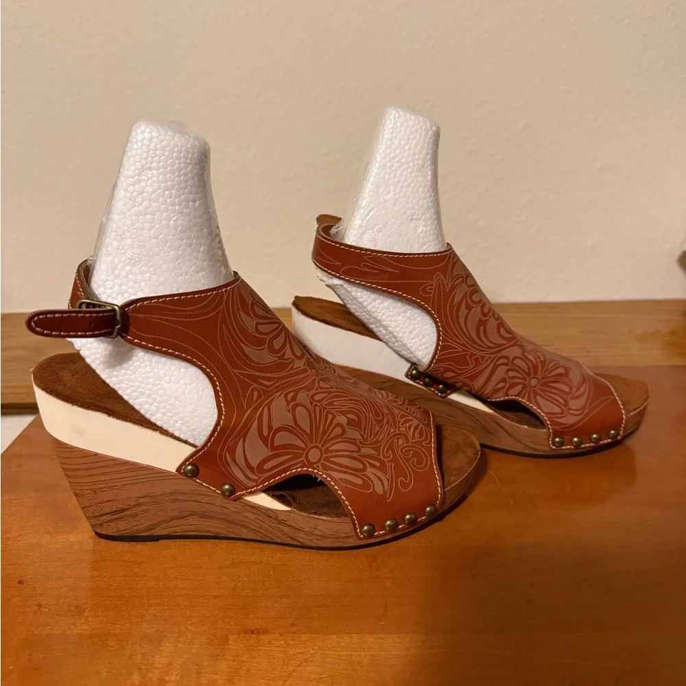 Jolimall Brown‎ Floral Women's Shoes Wedges